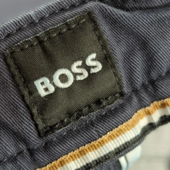 Boss Hugo Boss Pants Mens 34x32 Blue Chino Straight Work Business Preppy Cuffed - Picture 4 of 13